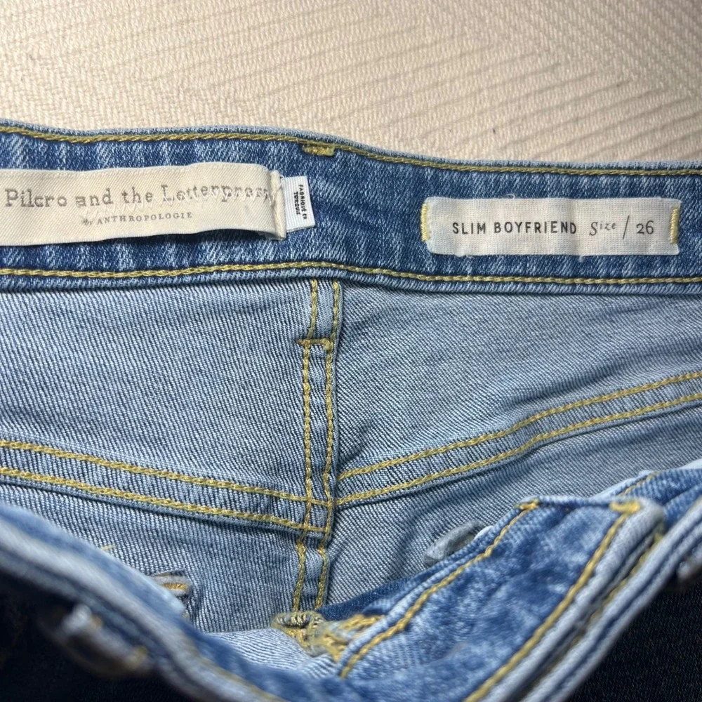 Pilcro and the Letterpress Anthropologie Slim Boyfriend Denim Shorts Size 26